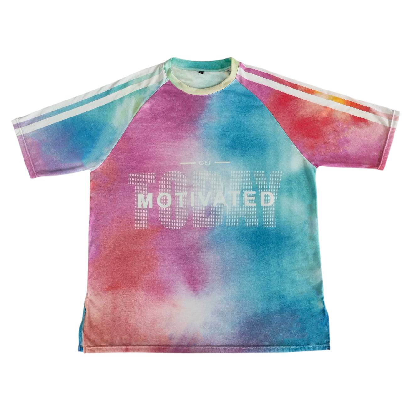 保持正向 印花 潮牌 窄領 五分袖拉克蘭T