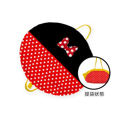 波點 緞帶 多功能 餐墊 束口 便當袋