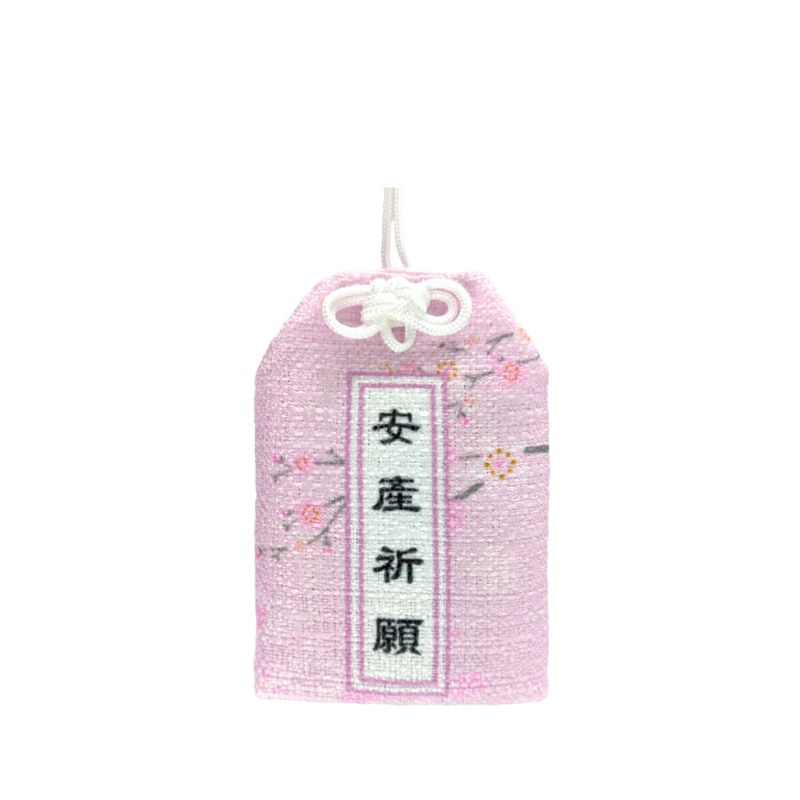 白花 滿版 印花 日式御守 祈福綬帶結 お守り 吊飾