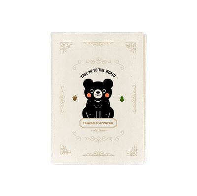 台灣黑熊款 印花 布書衣 (附筆記本)