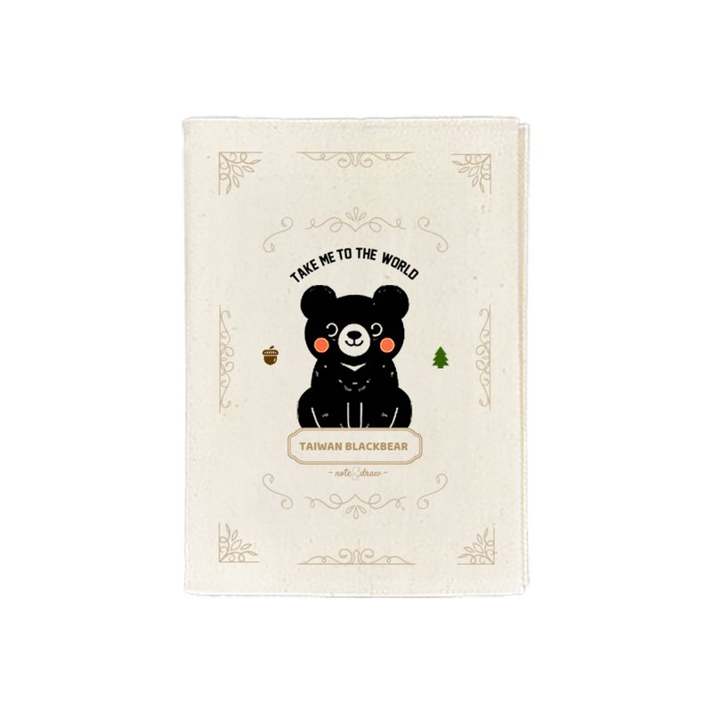 台灣黑熊款 印花 布書衣 (附筆記本)