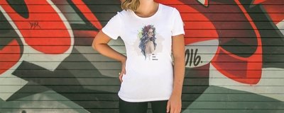 [設計圖樣] 父親節 Over My Dad Body 白色 純棉 中性 T恤 White Cotton T-shirt