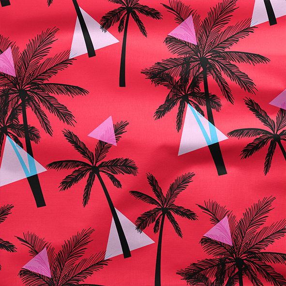 [設計圖樣] 洋紅 熱帶 布花 Elegant tropical