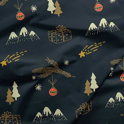 [設計圖樣] 聖誕 靛 藍 手繪 布花 Christmas doodle