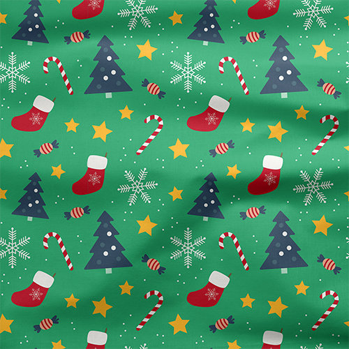 [設計圖樣] 聖誕 綠色 兒童 元素 布花 Christmas green pattern