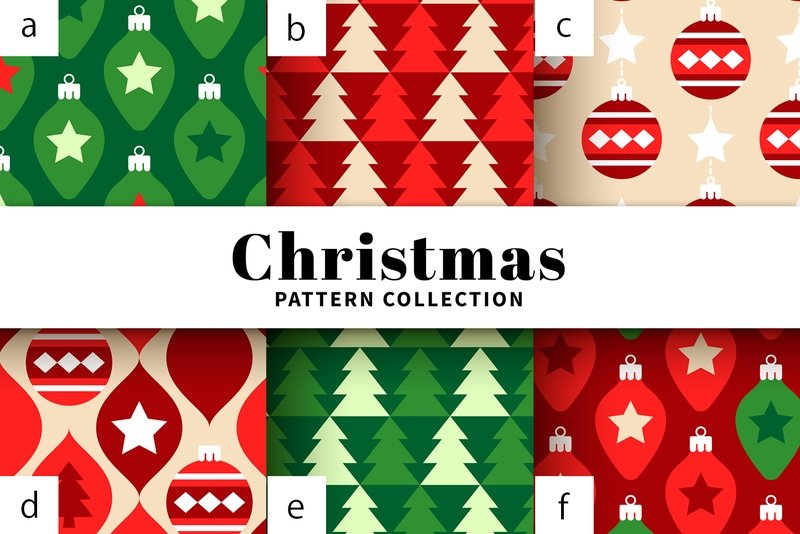 [設計圖樣] 聖誕 紅 綠 幾何 元素 布花 Lovely christmas pattern