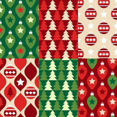 [設計圖樣] 聖誕 紅 綠 幾何 元素 布花 Lovely christmas pattern