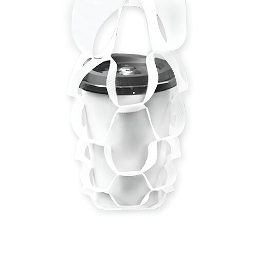 客製 滿版 印花 布皮革 飲料 提網 網袋