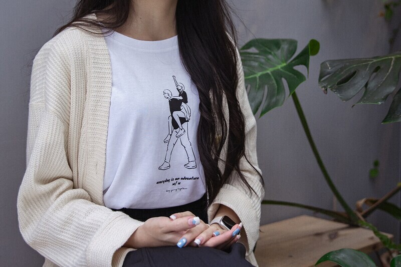 客製 局部 印花 女版 純棉 United Athle 白色 T恤 t shirt (直噴)