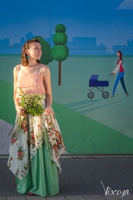 Макси-юбка - Цветочная поляна (пошив на заказ)
