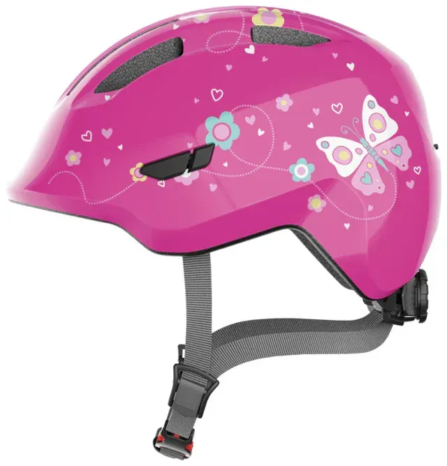 ABUS Kinderhelm Smiley 3.0 pink butterfly shiny, Gr. S