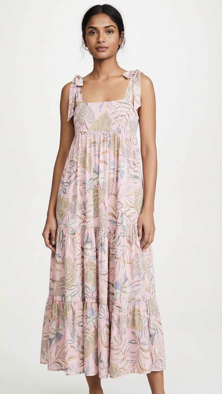 Tropical Print  Viscose Dress