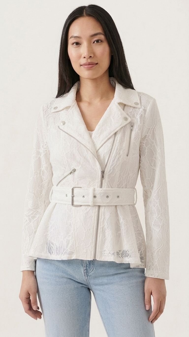White lace Effect Jacket
