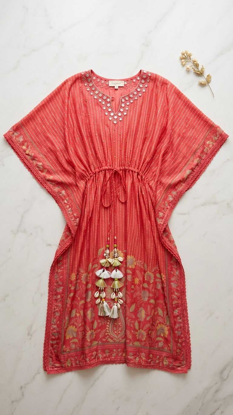 Mirror work kaftan