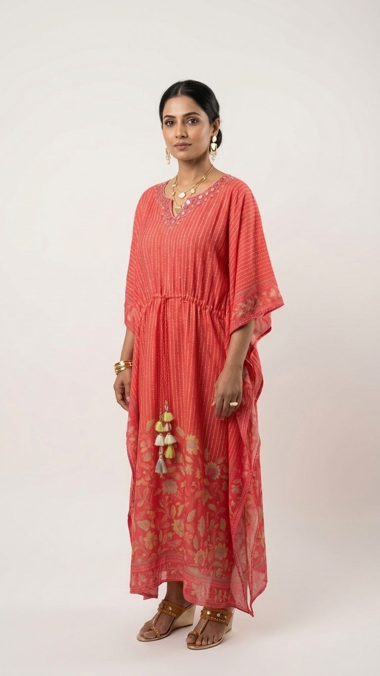 Mirror work kaftan