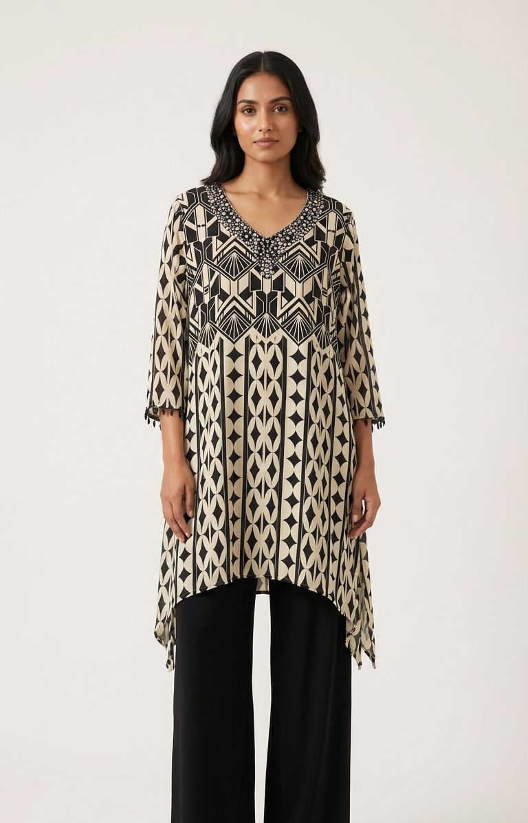 Printed black and white set
