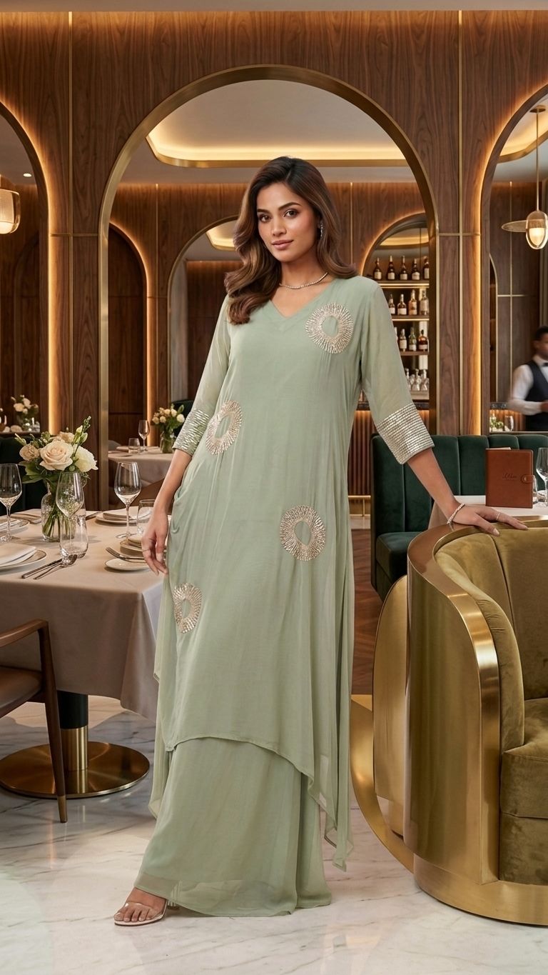 Kurta/tunic/Dress with Palazzos