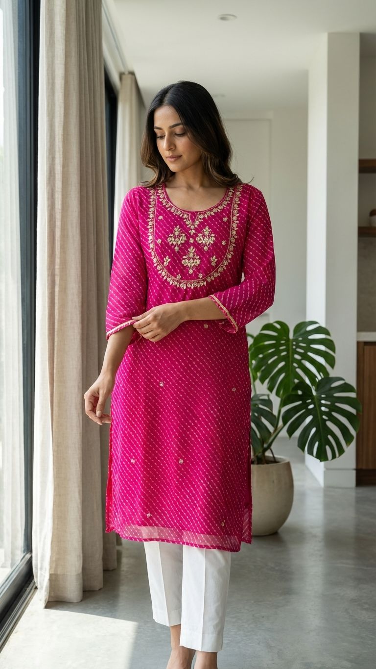 Plus size Chiffon Kurta