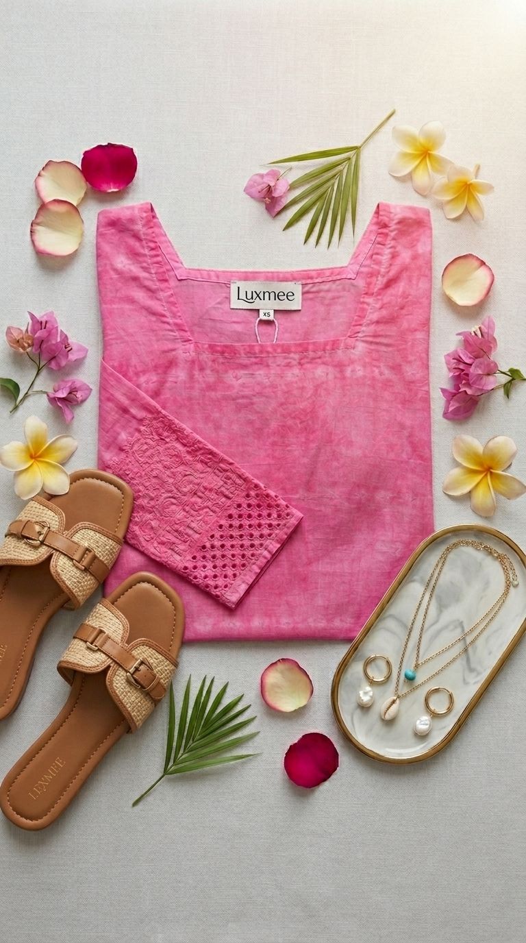 ​Pink Tunic Top – Distressed Finish