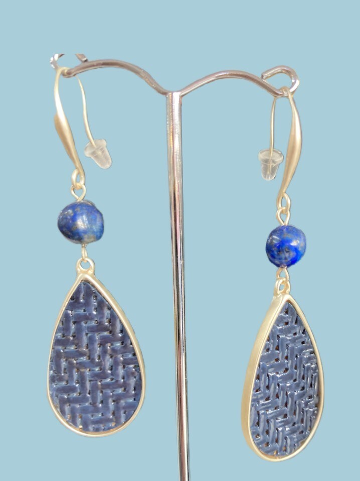 Blue Weave Drop Earing