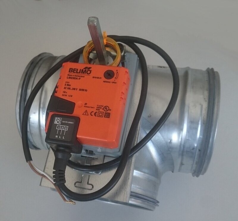 T-Stück Bypaßklappe Motorklappe Erdwärmetauscher ohne/mit Stellmotor T-Stück Bypaßklappe Motorklappe Erdwärmetauscher ohne/mit Stellmotor