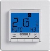Raumtemperaturregler Thermostat digital mit Uhr Eberle FIT 3 R Unterputz Montage