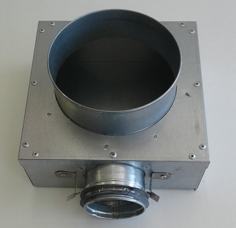 Anschlusskasten metall Zuluft und Abluft Ventile 125 mm Lüftung, Anschlüsse: 1 x 63mm