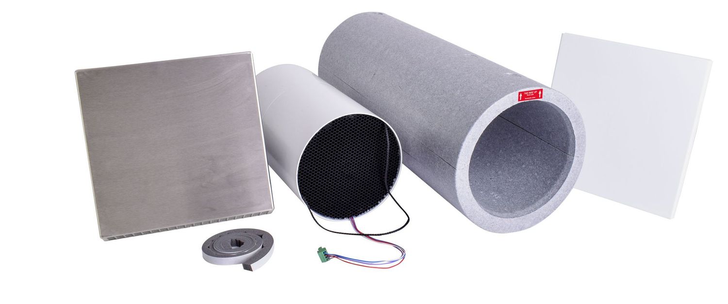 mfh-systems Komplettset AIRUNIT SOLUS 2.0, 500 Edelstahl (Inkl. Rohbauset 500, Installationsset, Außenhaube Edelstahl, Innenblende CUBE)