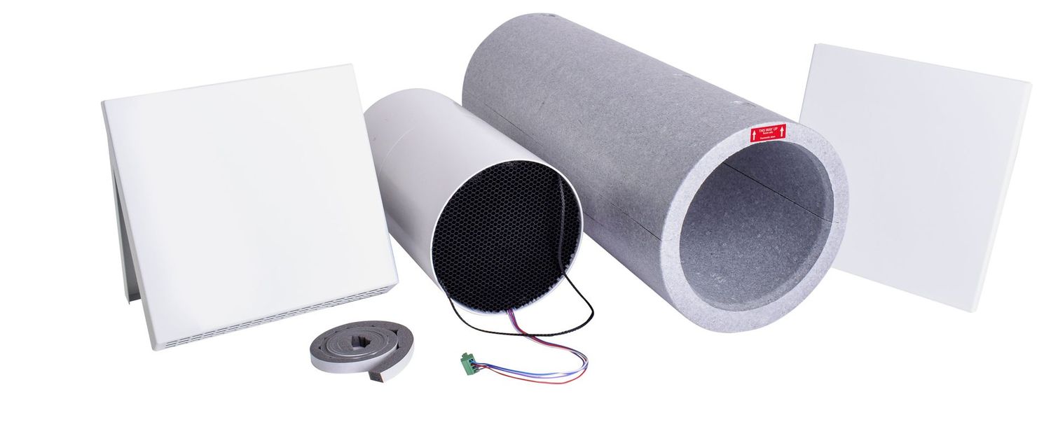 mfh-systems Komplettset  AIRUNIT SOLUS 2.0, 500 (Inkl. Rohbauset 500,  Installationsset, Außenhaube weiß, Innenblende CUBE)
