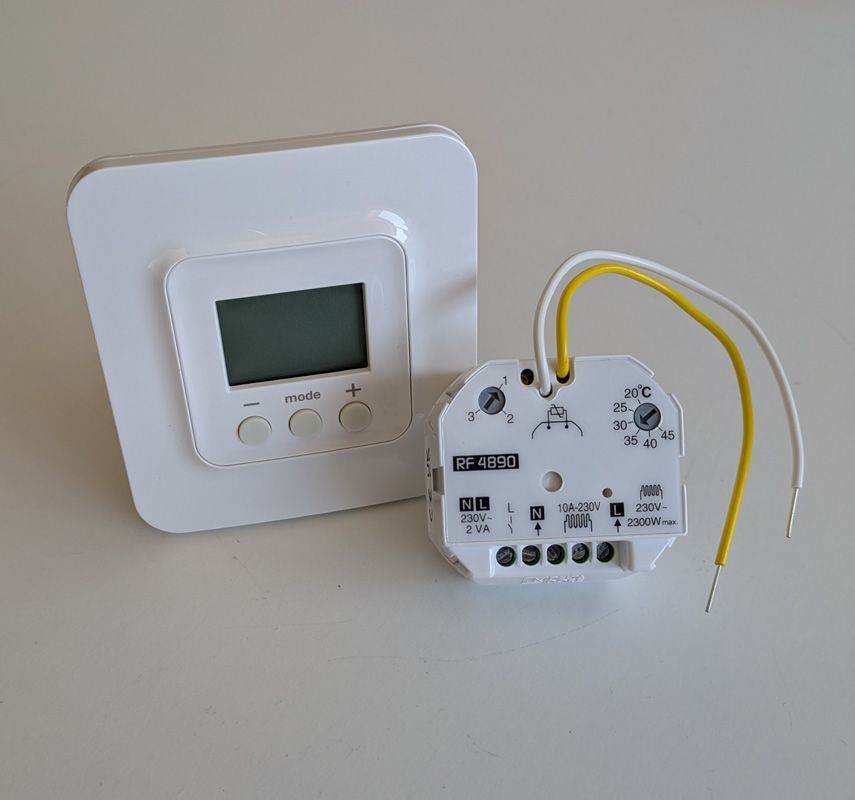 DELTA DORE Funk Raumthermostat 5101 mit Unterputzmodul Empfänger 4890 für Heizungssteuerung
