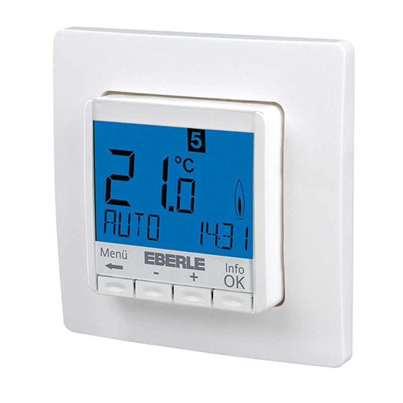 Raumtemperaturregler Thermostat digital mit Uhr Eberle FIT 3 R Unterputz Montage