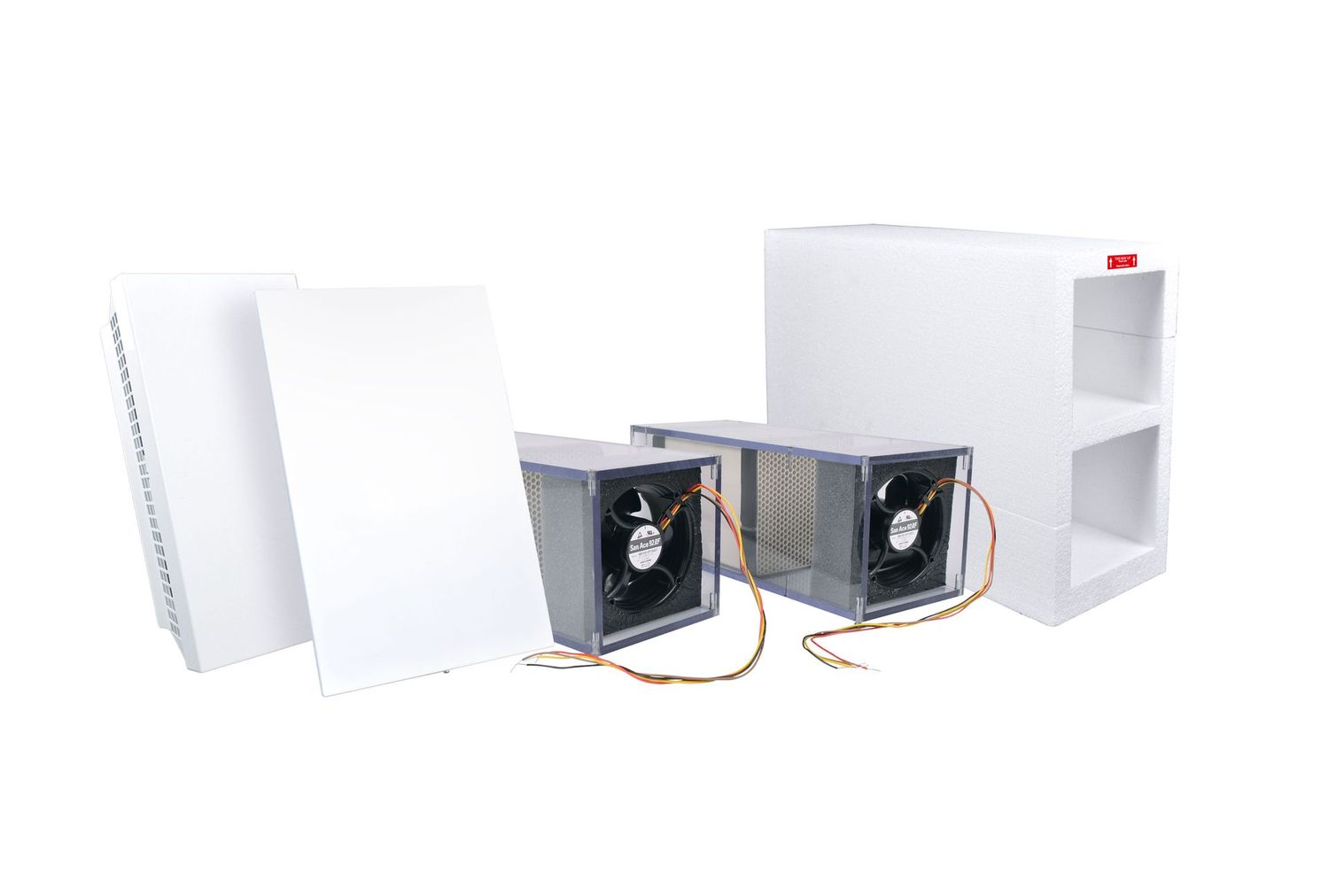 mfh-systems Komplettset AIRUNIT GEMINI (Inkl. Rohbauset 500, Installationsset, Außenhaube weiß, Innenblende weiß)