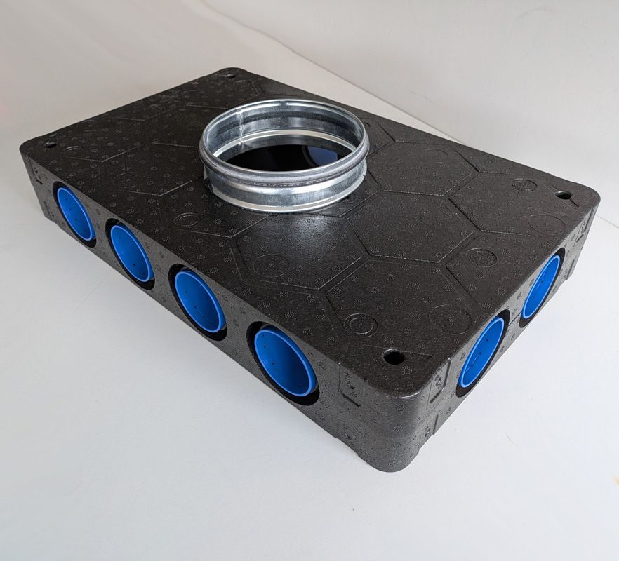 Luftverteiler SYSTEM 75 für Zuluft und Abluft - 12 Anschlüsse 63 mm