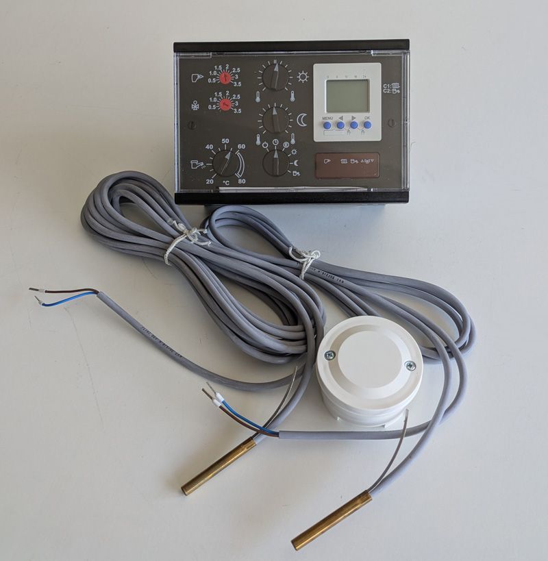 Heizungsregler Steuerung EBV DELTA+ 2B Set mit Fühler und Klemmen