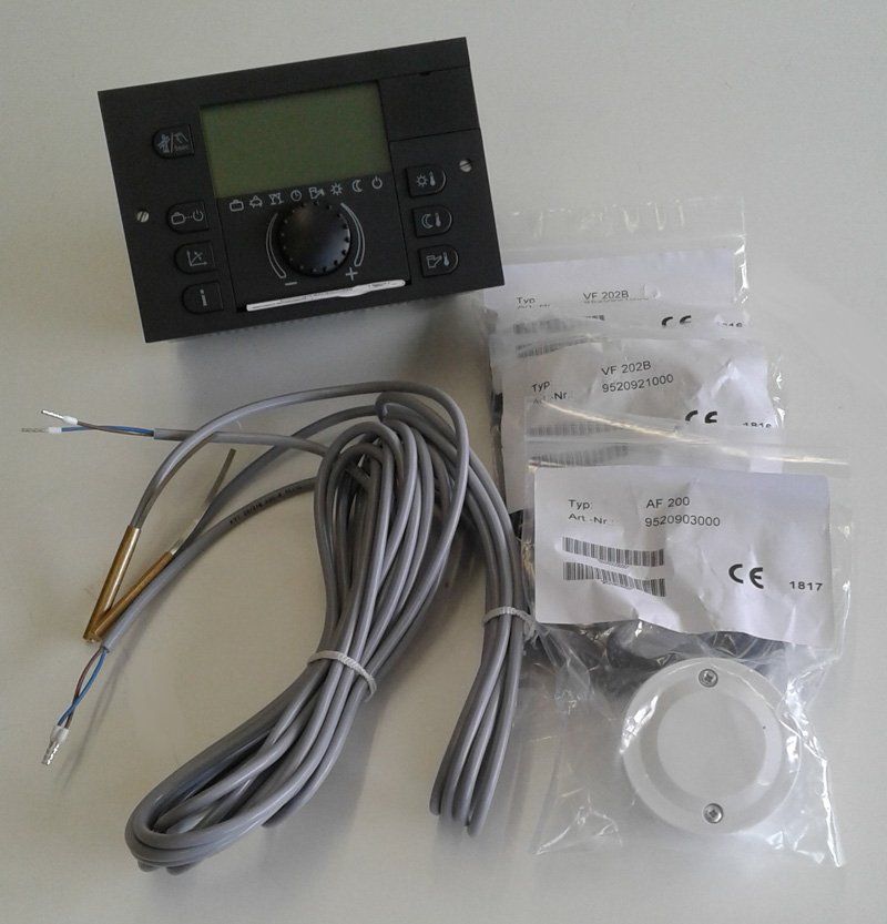 Heizungsregler Steuerung EBV THETA+ N 233B Set mit Fühler und Klemmen