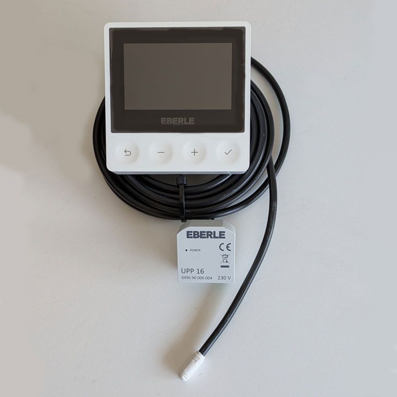 Eberle Aufputz-Uhrenthermostat als Raum-/ Fußbodenregler, Wochenprogramm, 5…30 C, 10…40 C (Boden)