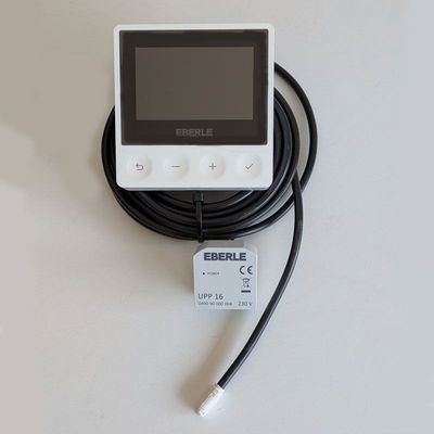 Eberle Aufputz-Uhrenthermostat als Raum-/ Fußbodenregler, Wochenprogramm, 5…30 C, 10…40 C (Boden)