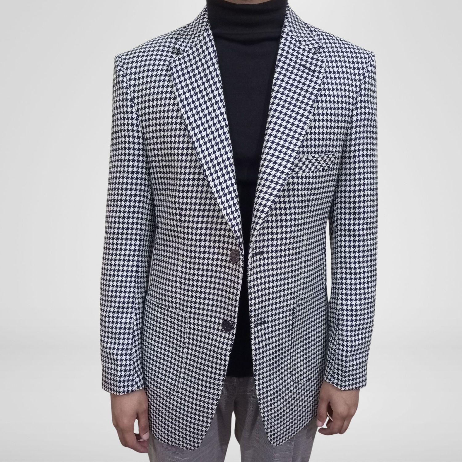 Navy/White Houndstooth Blazer