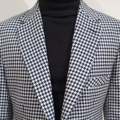 Navy/White Houndstooth Blazer