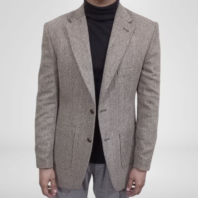 Brown Herringbone Blazer
