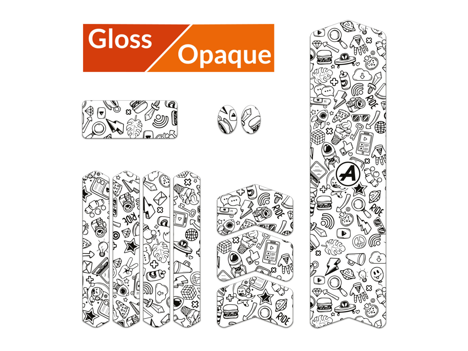Frame Guard Protection M Icons Black, Material: Gloss