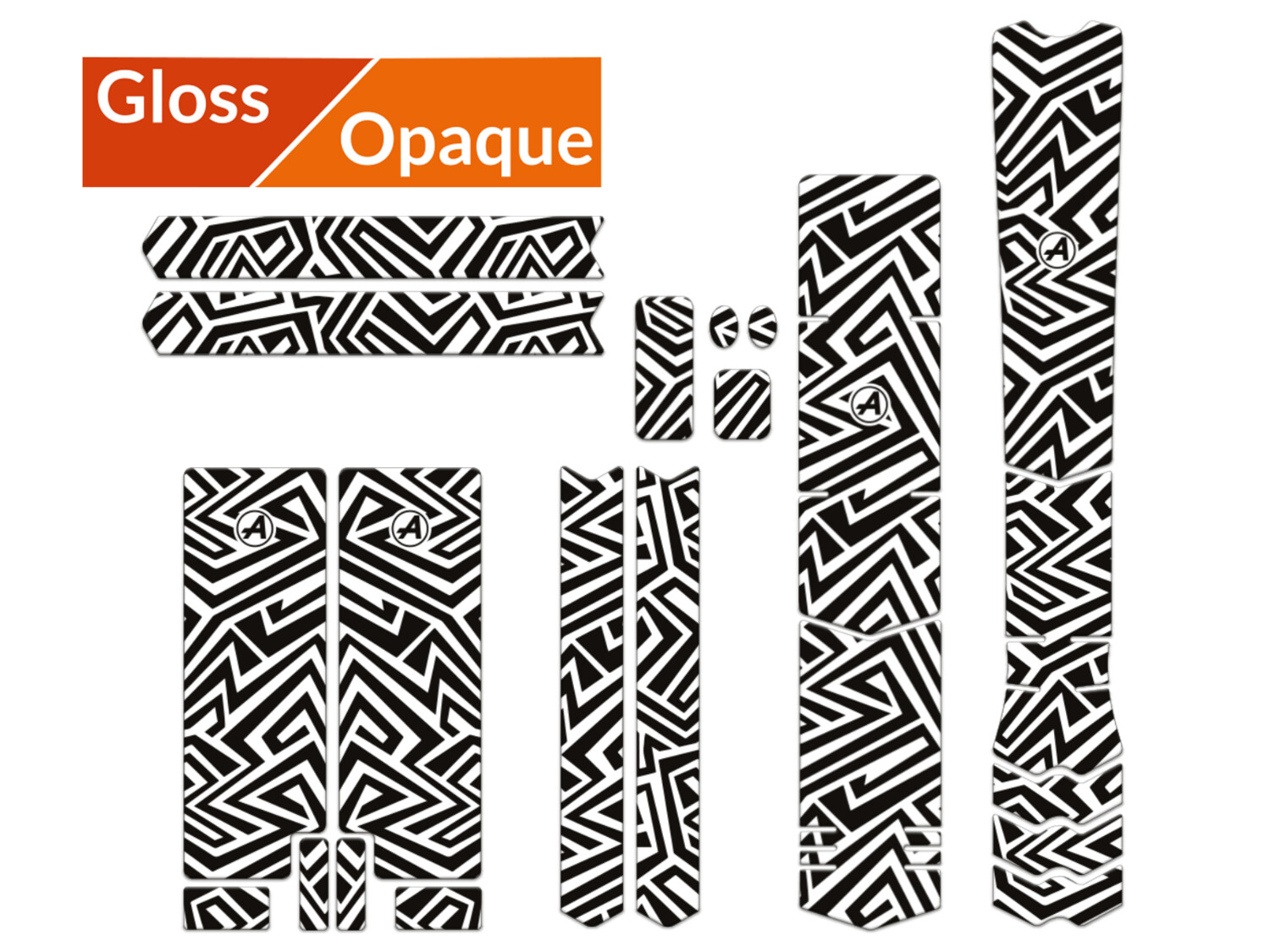 Frame Guard Protection XXL Cross Lines Black, Material: Gloss