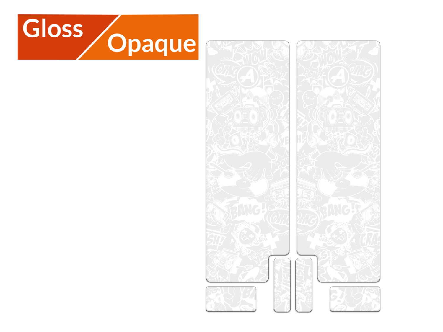 Fork Guards Protection Comics White, Material: Gloss