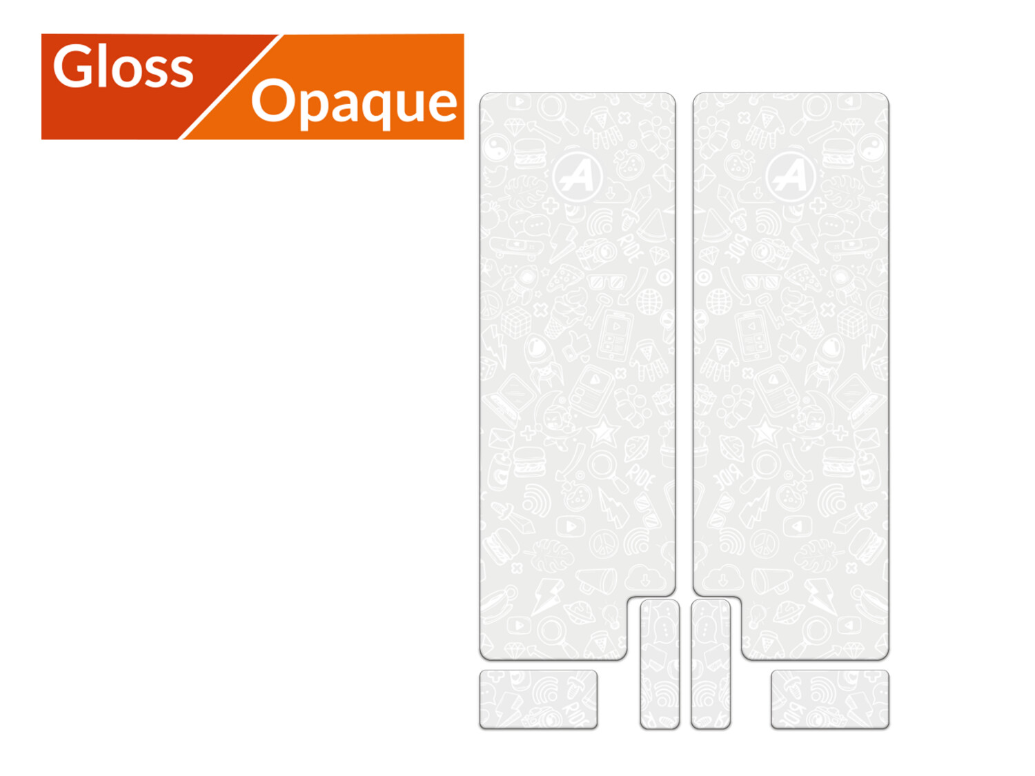 Fork Guards Protection Icons White, Material: Gloss