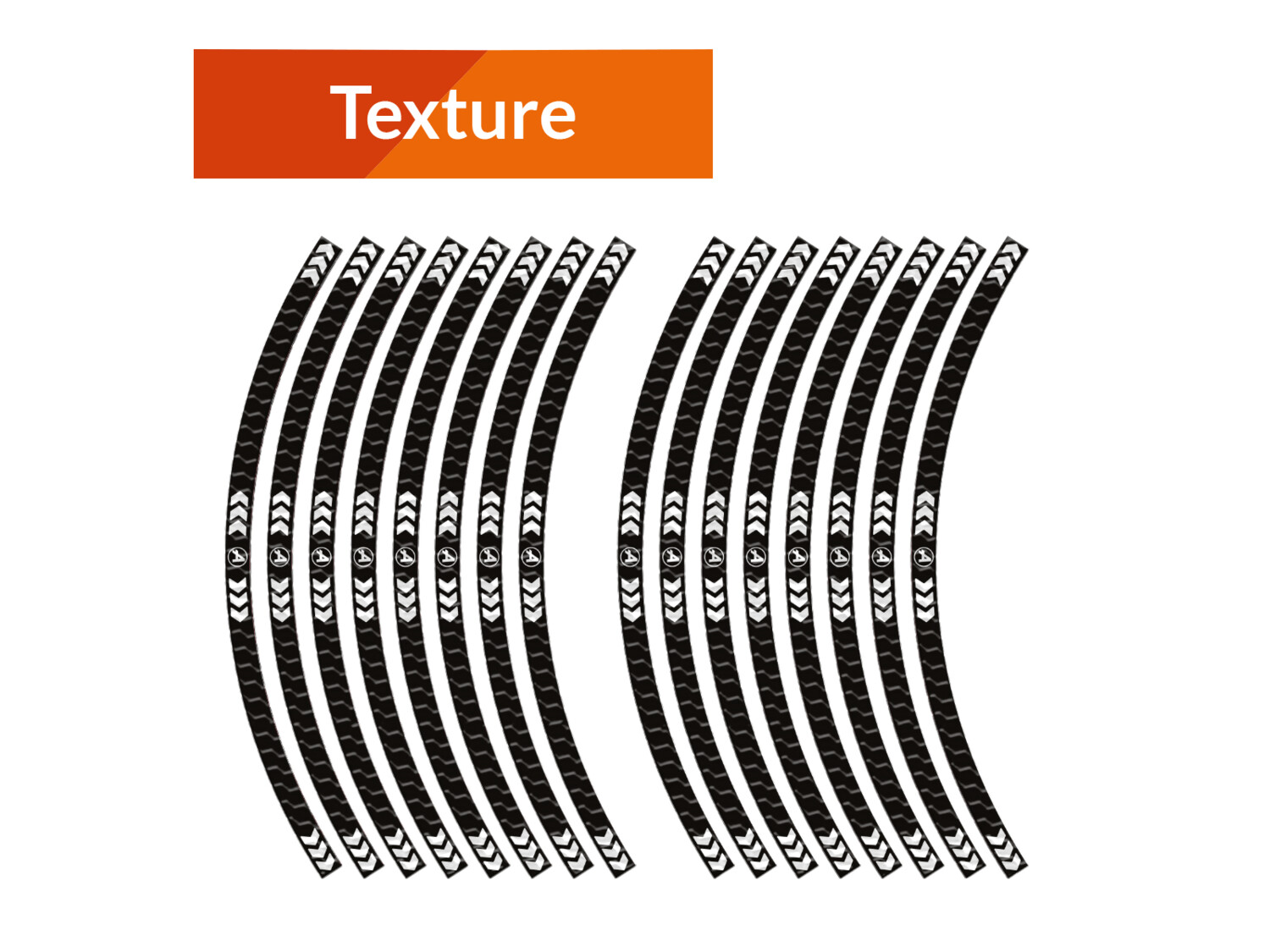 Rim Stickers  Arrows Black, Material: Texture