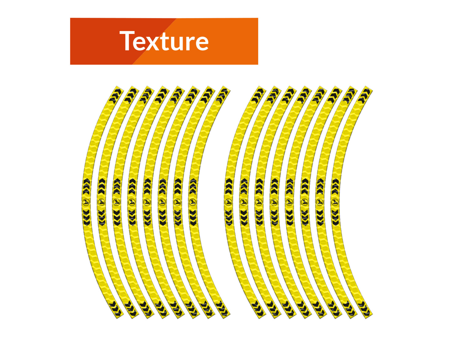 Rim Stickers  Arrows Yellow, Material: Texture