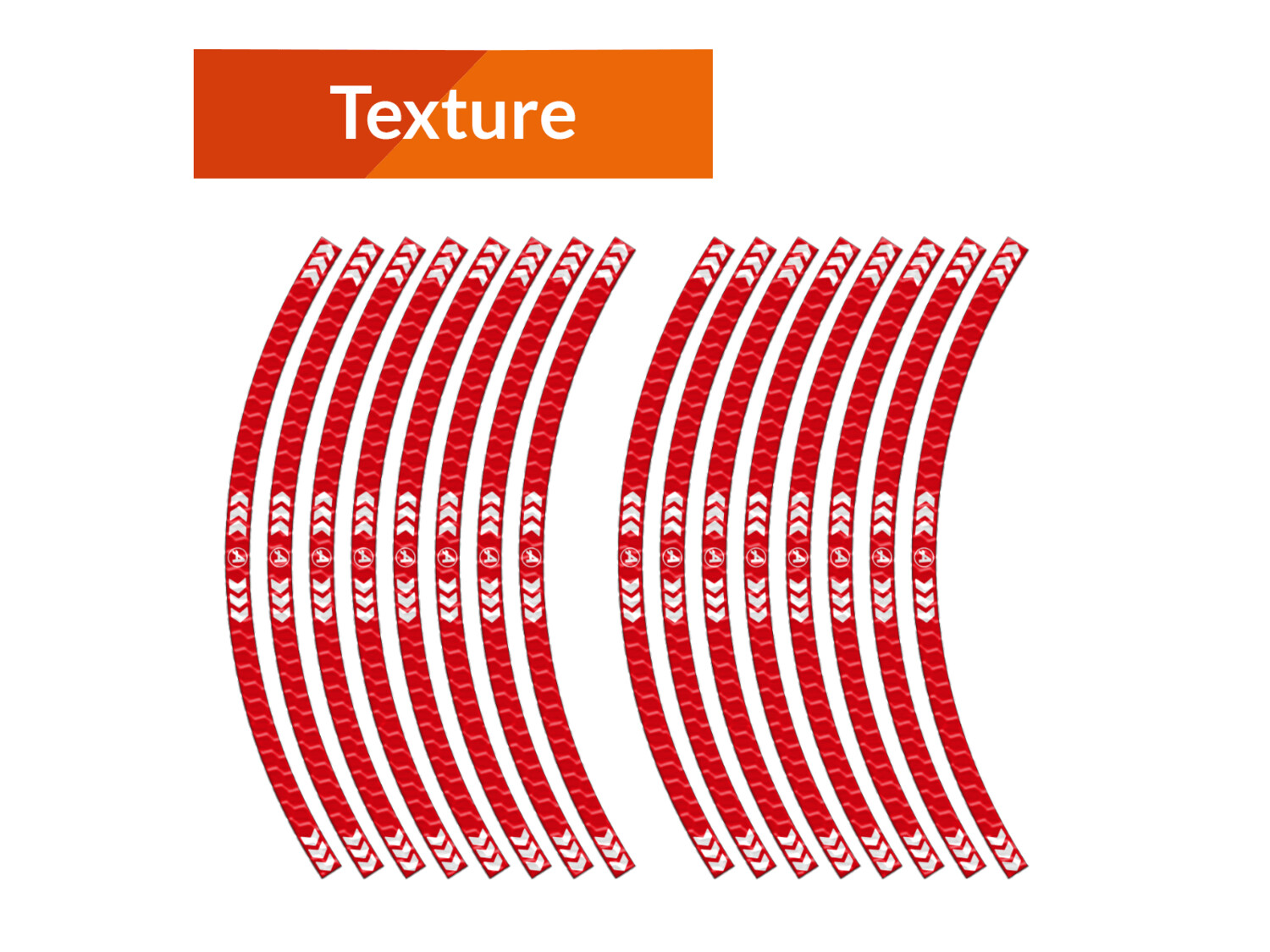 Rim Stickers  Arrows Red, Material: Texture