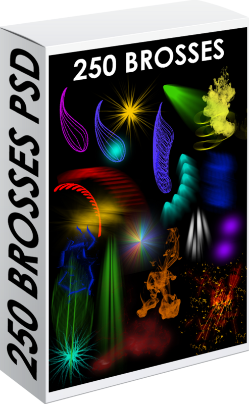 A. PACK 250 EFFETS DE BROSSES PNG