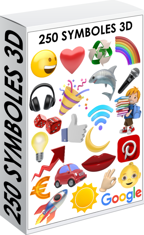 E. PACK SYMBOLES 3D 250 PNG