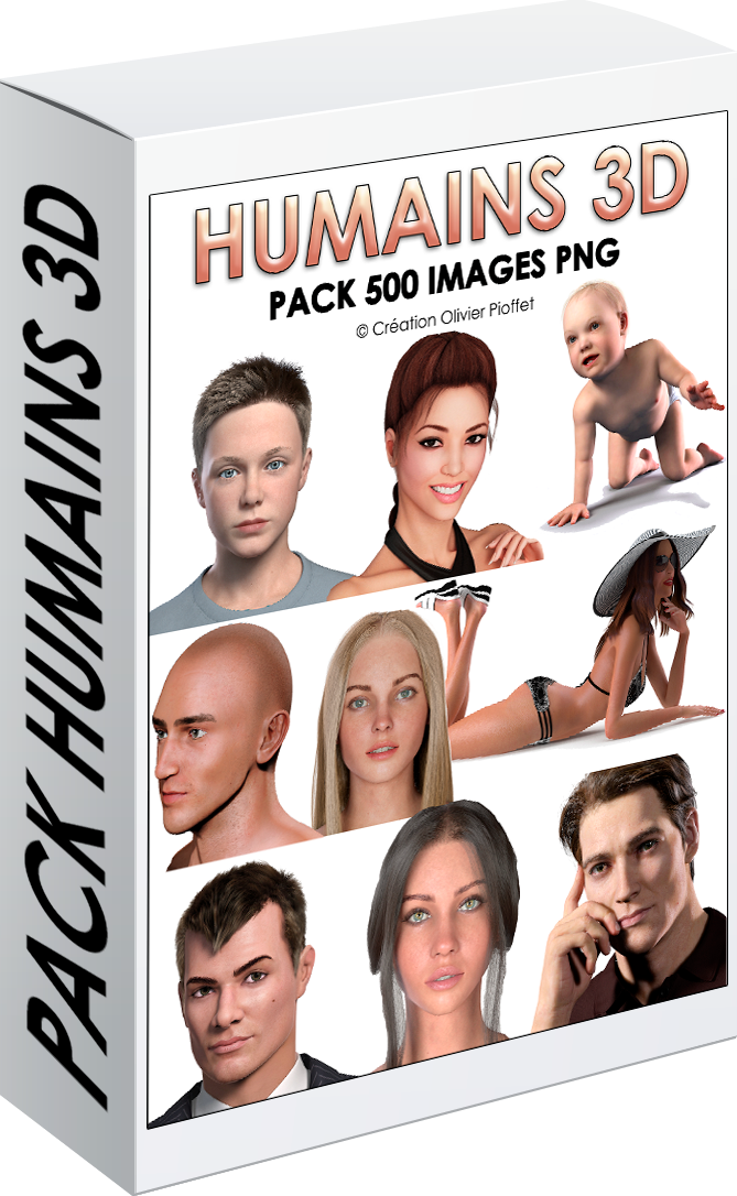 E. PACK HUMAINS 3D 500 PNG